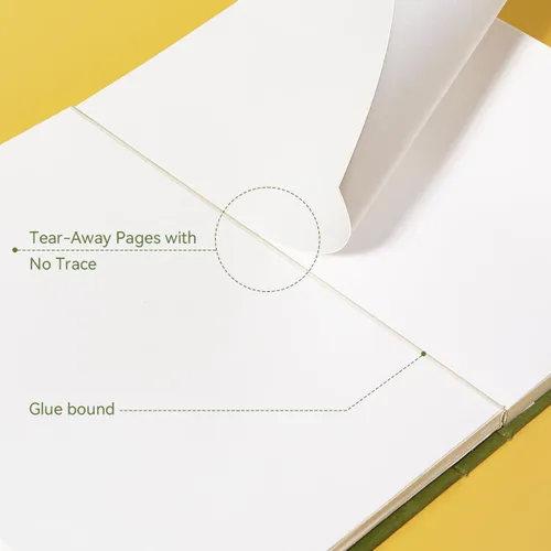 Miniatura 3 de Arrtx Cuaderno de bocetos de tapa dura premium, 60 hojas/120 páginas, papel de dibujo grueso de 180 GSM sin ácidos, bloc de bocetos de tapa dura