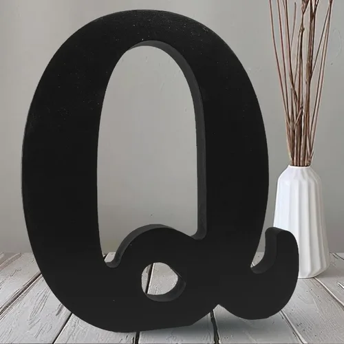 Miniatura 24 de AOCEAN Letras de madera negra de 10 pulgadas, letras de madera sin terminar para Halloween, letras decorativas de pie en rodajas, decoración