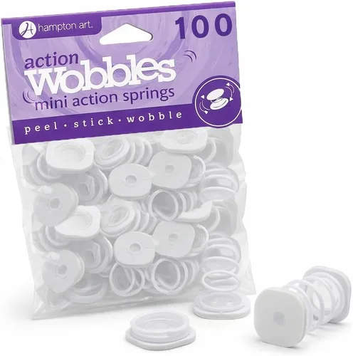 Hampton Art Action Wobbles, anclajes de resorte autoadhesivos para manualidades de papel dimensionales, mini, paquete de 100
