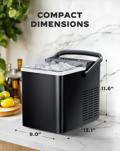 Miniatura 7 de Máquina de hielo para encimera, máquina de hielo con tanque de agua autolimpiante de 1.8 L, cesta de hielo grande, máquina de hielo portátil que