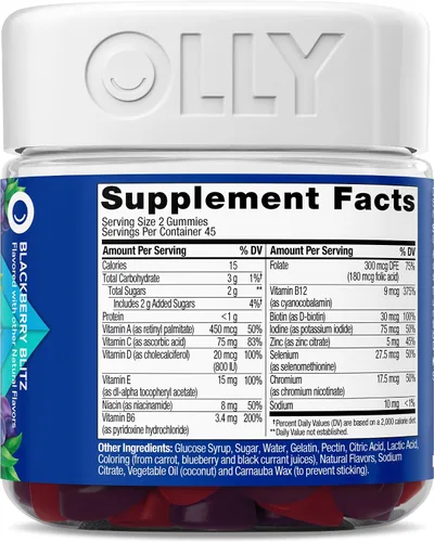 Miniatura 7 de Suplemento multivitamínico de gomitas Perfect Men de Olly, sabor a mora, 90
