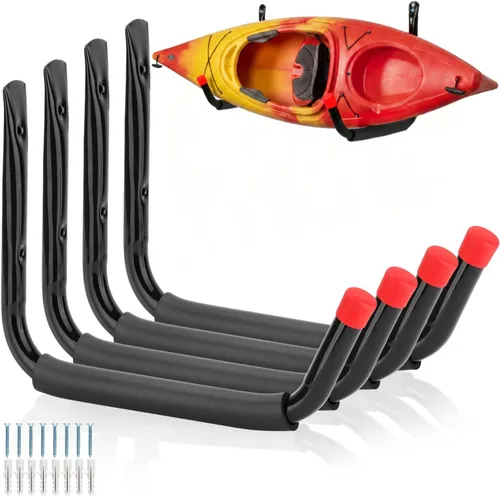 Miniatura 8 de Kayak Storage Rack Wall Mount, Kayak Hooks, Heavy Duty Garage Storage Hooks Suitable for Hanging Ladders, Bikes, Kayak Paquete de 6 unidades.