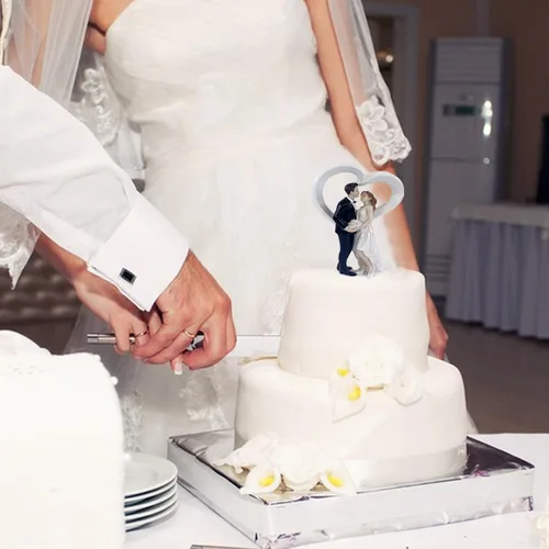 Miniatura 6 de Decoración de pastel de boda, figura de novia y novio, elegante decoración de pastel de resina para bodas, compromisos, aniversarios