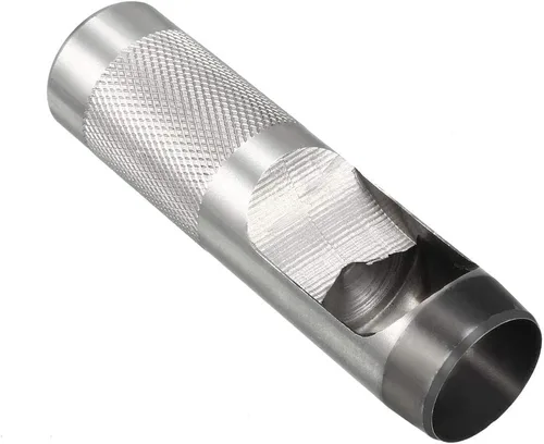Miniatura 5 de uxcell® Perforador hueco redondo de acero artesanal de cuero 0.709 in para cinturón de cuero banda reloj junta