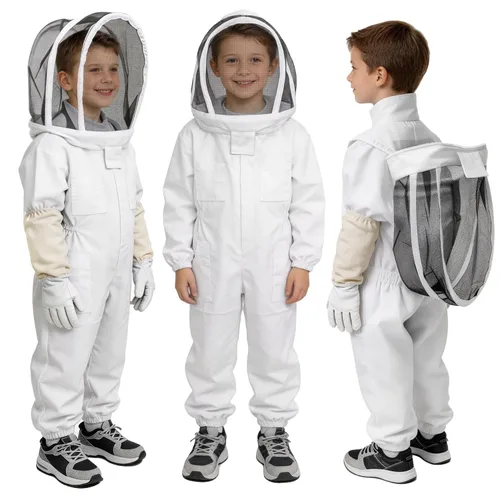 Traje de abeja, traje profesional de apicultura de cuerpo completo con capucha de velo para hombres y mujeres, apicultor y principiantes con guantes
