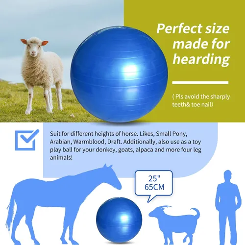 Miniatura 5 de Pelotas de juego de caballos de 17 pulgadas Pelota de pastoreo anti-estallido para caballo Mega Equino Ball para jugar Entrenamiento Caballos