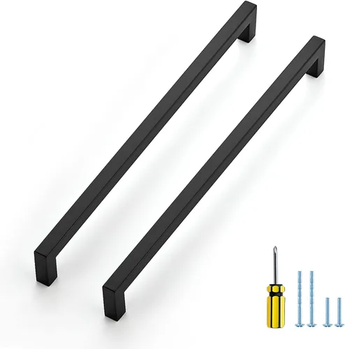 Miniatura 18 de Ravinte Paquete de 5 tiradores cuadrados de gabinete de 2-1/2 pulgadas, manijas negras para gabinetes de cocina, accesorios de cocina negros mate