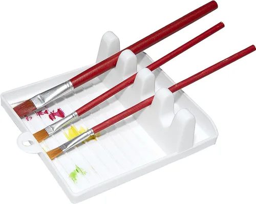 Soporte para pinceles de pintura con 4 ranuras, soporte para pinceles de escritorio, soporte de exhibición para acuarela, acrílico al óleo,