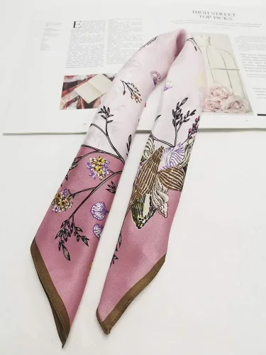 Miniatura 5 de FONYVE Bufandas 100% de seda de morera para mujer, bufanda cuadrada ligera de satén para la cabeza, bufanda pequeña de seda para dormir, 21 x 21