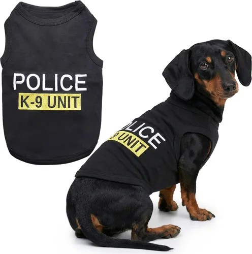 Miniatura 32 de Camiseta para Perro Parisian Pet - Camiseta Bordada FBI - 100% Algodón, Ropa Transpirable para Perros - Chaleco para Mascotas Sin Mangas - Camisas