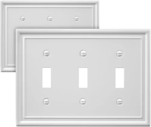 Miniatura 14 de Paquete de 2 placas decorativas de pared, placa de cubierta de toma de corriente eléctrica de níquel satinado para receptáculo, interruptor