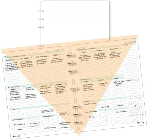 Miniatura 9 de Planner Pad Organizador de 12 meses, de 7 agujeros, hojas sueltas, embudo de 3 niveles, octubre de 2025 a septiembre de 2026 / año académico