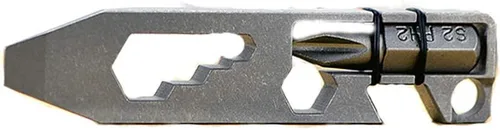 Miniatura 6 de Herramienta de titanio multiherramienta para abridor de botellas, destornillador herramienta EDC Gear Llavero Herramientas (gris)