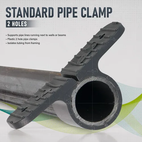 Miniatura 2 de Highcraft PXSTND001-10 PEX Abrazadera de suspensión estándar de 1 pulgada; plástico duro (paquete de 10), gris
