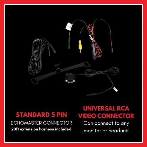 Miniatura 5 de EchoMaster Cámara de respaldo universal HD frontal o trasera con visión nocturna y múltiples opciones de soporte de montaje, IP67 impermeable