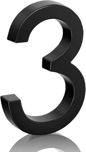 Miniatura 8 de Número de casa flotante de acero inoxidable de 5 pulgadas, números de casa modernos de metal antioxidante con kits de clavos para puerta, jardín