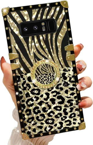 Miniatura 12 de Funda para teléfono Samsung Galaxy A21S con soporte de anillo, diseño retro elegante de lujo, estampado de leopardo, guepardo, dorado, protección
