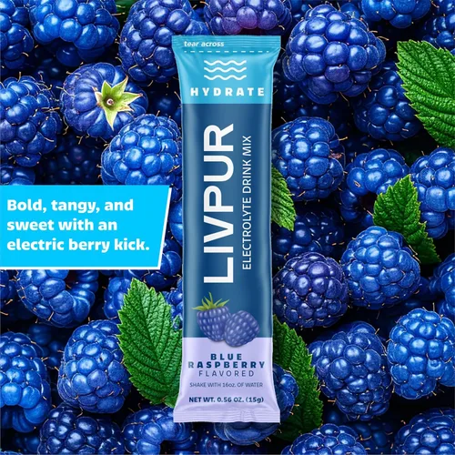 Miniatura 3 de LIVPUR Mezcla de Bebida con Electrolitos, Polvo de Hidratación Instantánea con Vitamina C, B6, B12 y Aminoácidos Esenciales para Apoyo Muscular