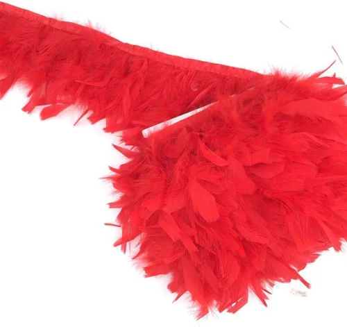Miniatura 6 de MELADY 2 yardas de plumas de pavo con flecos, vestido de moda, costura, manualidades, disfraces, decoración (negro)