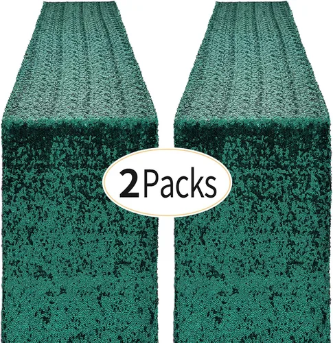 Miniatura 38 de Pufogu - Camino de mesa de lentejuelas brillantes de 12 x 72 pulgadas para fiestas de cumpleaños, decoración de bodas, despedidas de soltera