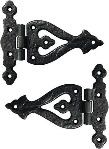Miniatura 59 de Adonai Hardware Alleluia - Bisagras delanteras de hierro fundido antiguo (3.2 pulgadas x 10 unidades, negro mate) para puertas de granero, puertas