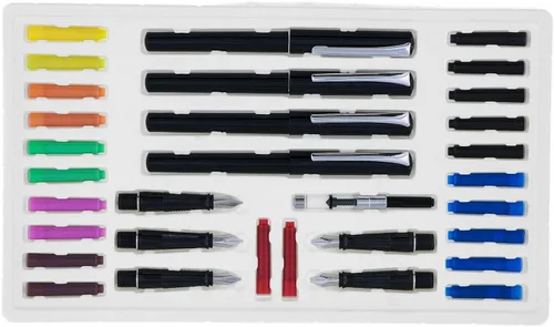 Miniatura 2 de U.S. Art Supply Juego de 35 bolígrafos de caligrafía de escritura con bloc de papel de práctica caligráfica de 9 x 12 pulgadas, 2 paquetes y 2
