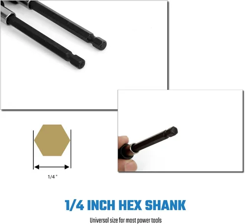 Miniatura 5 de 6PCS Juego de Adaptador de Extensión de Broca de Liberación Rápida para Destornillador, Soporte de Punta de Destornillador de 2.36" 4" 6" 1/4