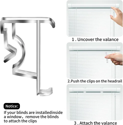 Miniatura 4 de 12 clips ocultos de plástico transparente de 2 pulgadas para persianas horizontales