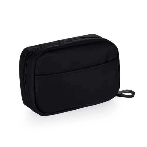 Miniatura 16 de Bolsa de cosméticos media luna Hekyip, neceser de maquillaje para viajes, neceser impermeable portátil para niñas y mujeres, pequeña (TODO NEGRO)