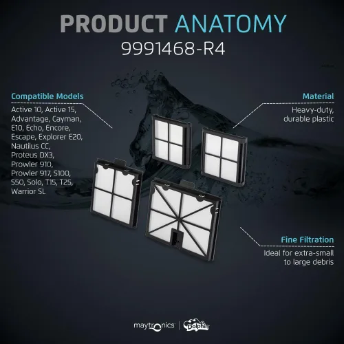 Miniatura 4 de Dolphin Pieza de repuesto original — Paneles de filtro fino (4PK) — 9991468-R4