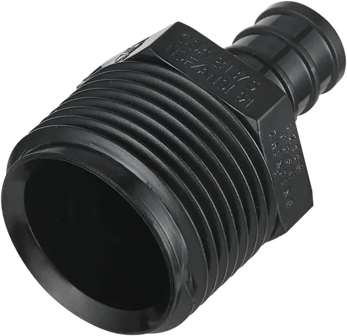 Miniatura 3 de Paquete de 10 unidades EFIELD Poly PPSU Barb Crimp Pex Fitting 1/2" X3/4" Macho NPT Adaptador, agua potable, (PPSU1807104)