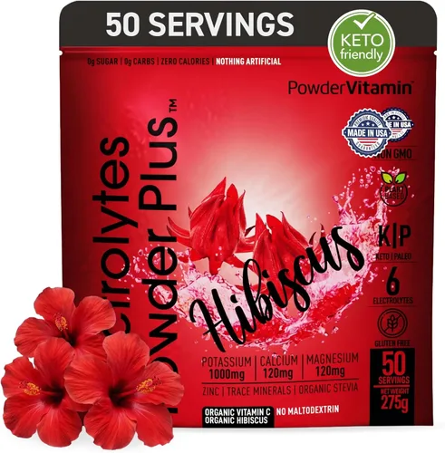 Miniatura 14 de Polvo de Electrolitos Plus (50 porciones), 0 calorías Keto, 0 azúcar, sin maltodextrina, 1000 mg de potasio, 120 mg de calcio, 120 mg de magnesio