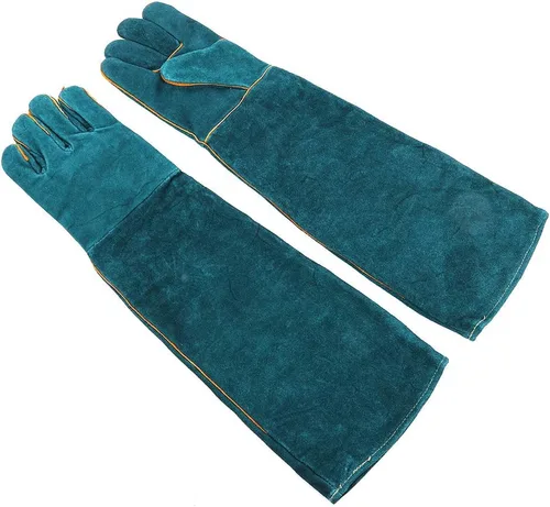 Miniatura 2 de Guantes antimordeduras, lona azul para entrenamiento de reptiles para mascotas, antimordeduras, alargan, guantes de protección de seguridad