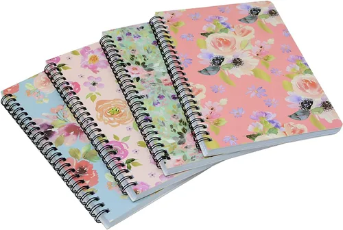 Miniatura 6 de Yansanido - Cuaderno en espiral, 4 unidades, tamaño A5, tapa dura gruesa de 5/16 de pulgada (8 mm), con hojas rayadas, 4 colores, 80 hojas, 160