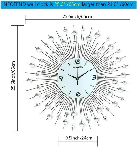 Miniatura 5 de 3D Reloj decorativo de pared. Diámetro de 25,6 pulgadas.