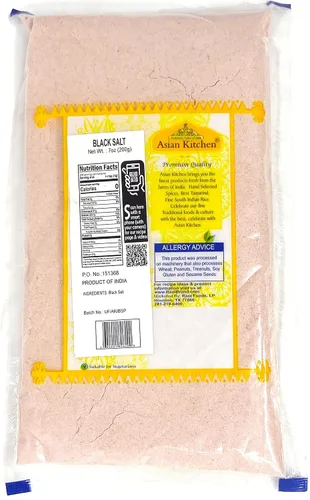 Miniatura 3 de Asian Kitchen Sal negra (Kala Namak Mineral) en polvo, vegana 7.05 oz (7 onzas) sin refinar, pura y natural, apta para gluten, sin OMG, origen