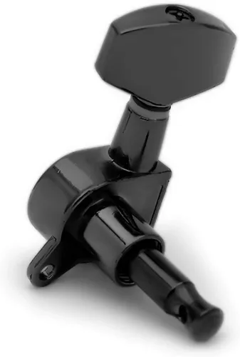 Miniatura 6 de SAPHUE 6 clavijas de afinación de guitarra 3L3R, clavijas de afinación de guitarra selladas cuadrado grande, cabezales de máquina, guitarra Negro