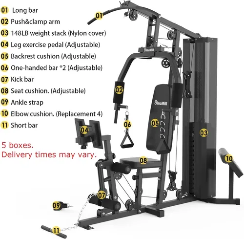 Miniatura 2 de SincMill Gimnasio en Casa Multifuncional Equipo de Entrenamiento de Cuerpo Completo para Ejercicio y Fitness en Casa