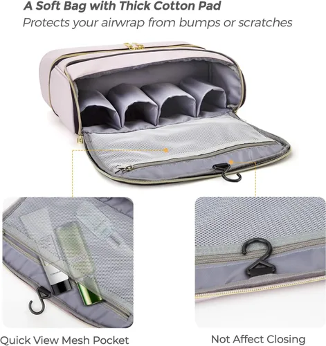 Miniatura 4 de Funda de viaje de doble capa para Dyson Airwrap, funda de transporte de viaje Shark Flexstyle, bolsa de almacenamiento portátil impermeable