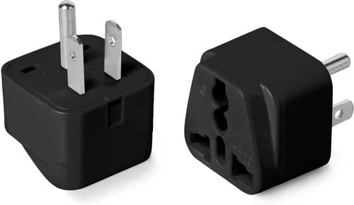 Miniatura 16 de Bates - Adaptador universal de enchufe de viaje, paquete de 2, convierte enchufes de la UE/Reino Unido y Asia a enchufe de EE. UU., adaptador