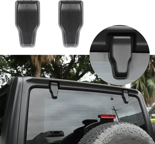 Voodonala para Jeep JL Ventana trasera derecha e izquierda Bisagra Tapas Trim para 2018-2025+ Jeep Wrangler JL JLU Accesorios Exteriores, Negro 2