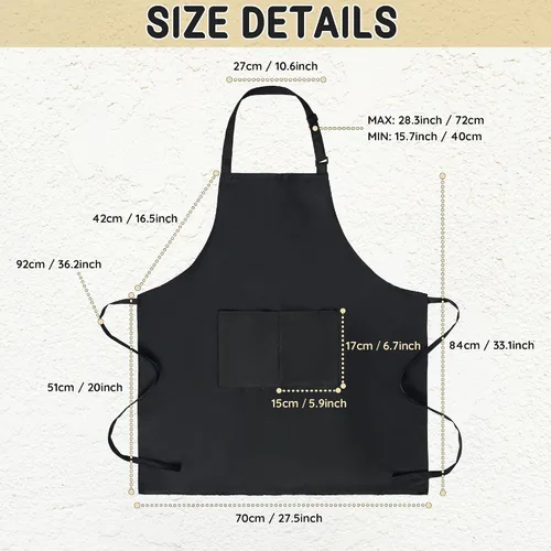 Miniatura 5 de Chef Apron for Men and Women Wash Free Bib Apron with 2 Pockets Water & Oil Proof Adjustable Aprons