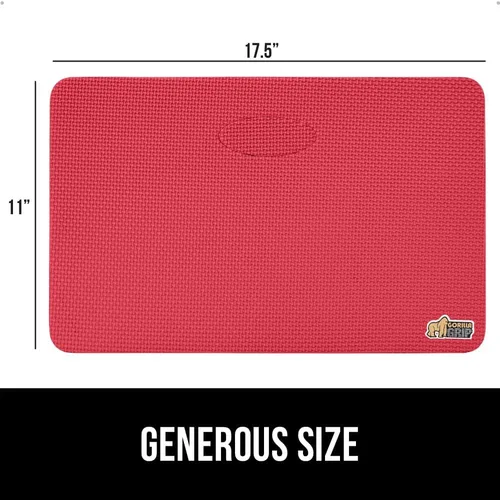 Miniatura 9 de GORILLA GRIP Almohadilla de rodillas de espuma suave extra gruesa con patente pendiente, 2 PK, almohadillas de rodillas grandes y de apoyo para Rojo