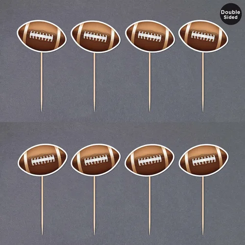 Miniatura 4 de Gexolenu 36 piezas de decoración de cupcakes de fútbol de doble cara para deportes al aire libre, baby shower, jugadores de fútbol, fiesta