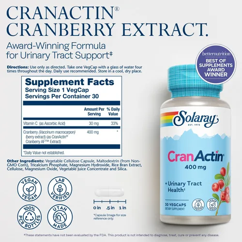 Miniatura 2 de Parent - Extracto de arándano de arándano de Solaray CranActin Bacterial Anti-Adherencia Fórmula, 2656978, 1