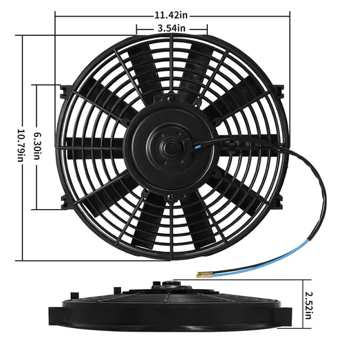 Miniatura 2 de mupera Ventilador de refrigeración de radiador eléctrico de alto rendimiento de 10 pulgadas, ventilador delgado universal mejorado (2026), conjunto