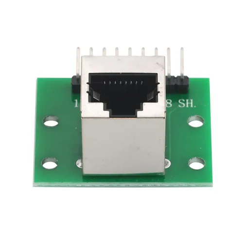 Miniatura 4 de Kit de adaptador de PCB de ángulo recto RJ45 de 10 piezas con cabezal de 8 pines, enchufe Ethernet vertical para proyectos de audio y redes DMX512