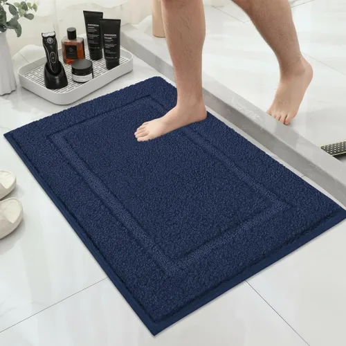 Miniatura 49 de SHACOS Alfombras de baño pequeñas súper suaves de 16x24 pulgadas antideslizantes lavables, tapetes de baño de microfibra para piso de baño, bañera