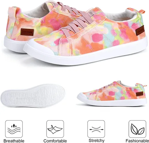 Miniatura 15 de JENN ARDOR - Tenis de lona para mujer, mocasines de meter, moda estilo casual 2022, punta redonda, suaves, cómodos, zapatos planos para caminar