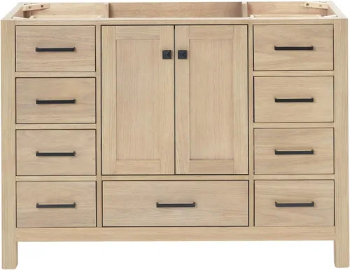 Miniatura 69 de ARIEL Cambridge - Mueble base de tocador de baño de 36 pulgadas, madera maciza, 2 puertas de cierre suave, 5 cajones de cola de milano
